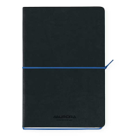 Aurora Tesoro notitieboek A5 gelinieerd 96 vel zwart/blauw 2396TESB 330075