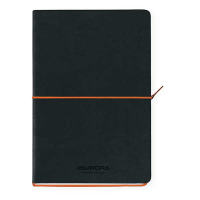 Aurora Tesoro notitieboek A5 gelinieerd 96 vel zwart/oranje 2396TESO 330078