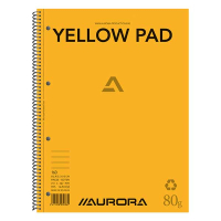 Aurora collegeblok A4 gelinieerd 80 grams 80 vel geel papier 14.8005 330045