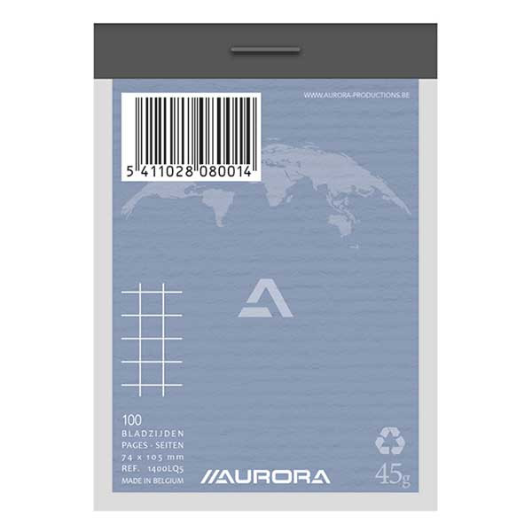 Aurora schrijfblok A7 geruit 5 mm 45 grams 100 vel 1400LQ5 330055 - 1