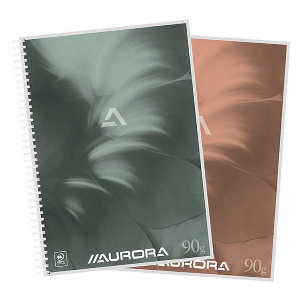 Aurora spiraalblok A4 gelinieerd 90 grams 50 vel assorti (10 stuks) 5L50 330042 - 1