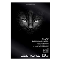 Aurora tekenblok A4 120 grams zwart papier (20 vel) BL43 330071