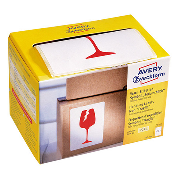 Avery Zweckform 7251 waarschuwingsetiketten Fragile (200 etiketten) AV-7251 212678 - 1