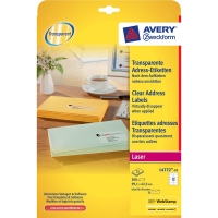 Avery Zweckform L4772-25 transparante etiketten 99,1 x 42,3 mm (300 etiketten) L4772-25 212554