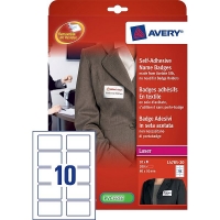 Avery Zweckform L4785-20 zelfklevende naambadge etiketten 50 x 80 mm wit (200 naambadges) L4785-20 212592