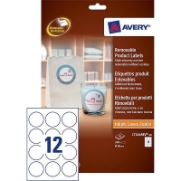 Avery Zweckform L7104REV-20 afneembare productetiketten rond Ø 60 mm (240 etiketten) L7104REV-20 212604