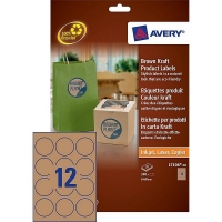 Avery Zweckform L7106-20 productetiketten rond Ø 60 mm bruin-karton kleur (240 etiketten) L7106-20 212610