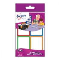 Avery family RES 16 ultra sterke rechthoekige etiketten 45 x 65 mm rood (16 stuks) RES16 212796