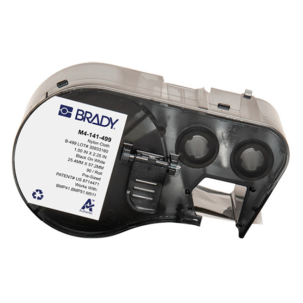 Brady M4-141-499 nylonweefsel labels zwart op wit 25,4 mm x 57,15 mm (origineel) M4-141-499 148174 - 1