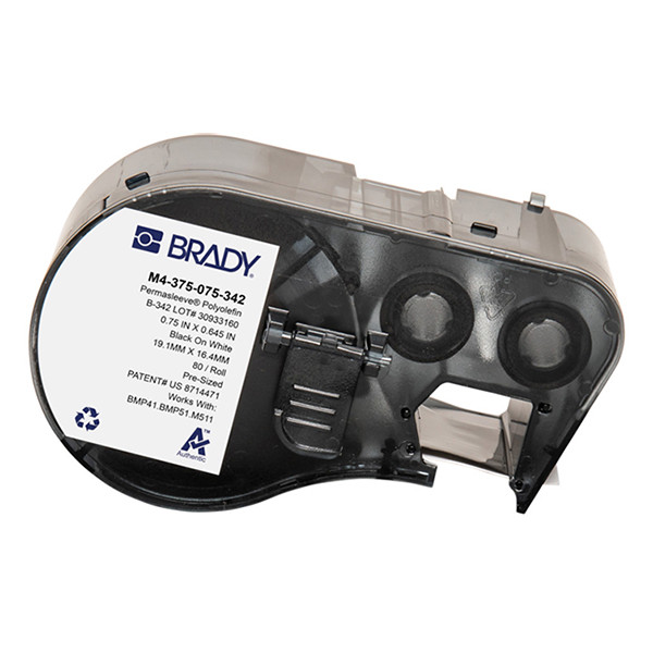 Brady M4-375-075-342 tape krimpkous zwart op wit 19,05 mm x 16,40 mm (origineel) M4-375-075-342 148326 - 1