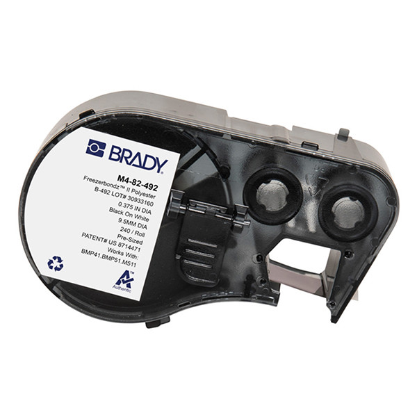 Brady M4-82-492 FreezerBondz polyester labels zwart op wit Ø 9,53 mm (origineel) M4-82-492 148252 - 1