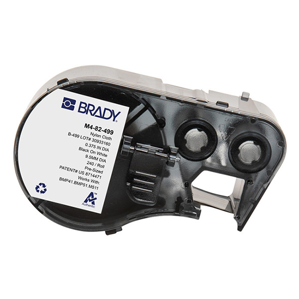 Brady M4-82-499 nylonweefsel labels zwart op wit Ø 9,53 mm (origineel) M4-82-499 148250 - 1