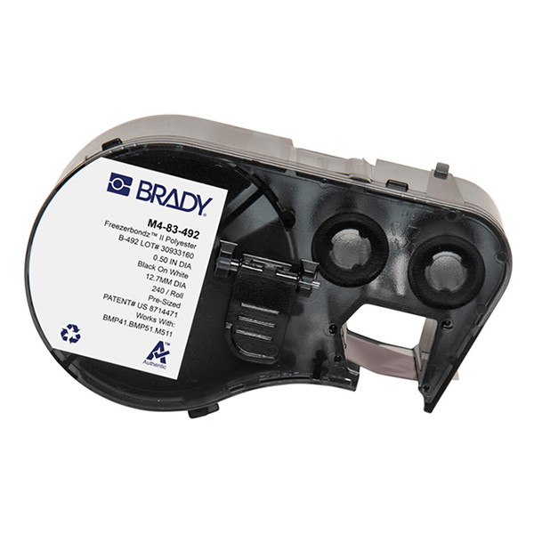 Brady M4-83-492 FreezerBondz polyester labels zwart op wit Ø 12,7 mm (origineel) M4-83-492 148248 - 1