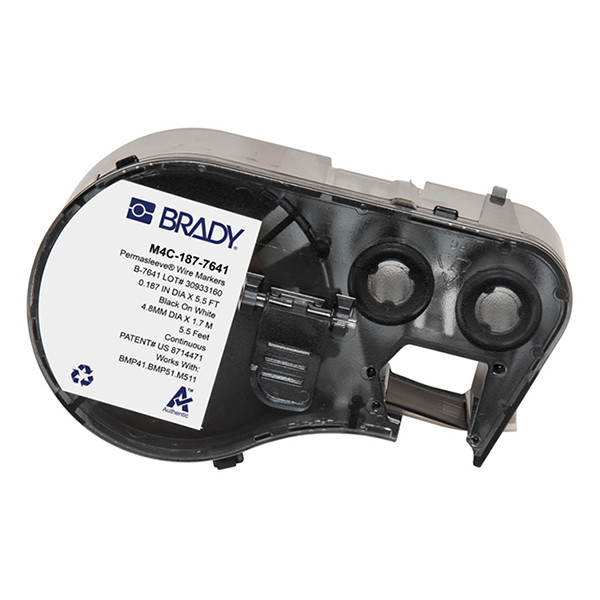 Brady M4C-187-7641 tape krimpkous zwart op wit 8,50 mm x 2,13 m (origineel) M4C-187-7641 148354 - 1