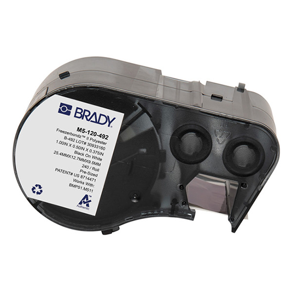Brady M5-120-492 FreezerBondz polyester labels zwart op wit 25,4 mm x 12,7 mm (origineel) M5-120-492 148300 - 1