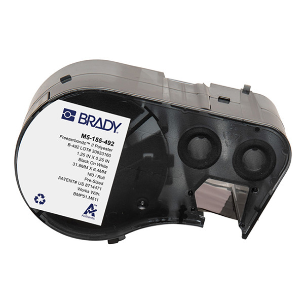 Brady M5-155-492 Freezerbondz polyester labels zwart op wit 6,35 mm x 31,75 mm (origineel) M5-155-492 148284 - 1