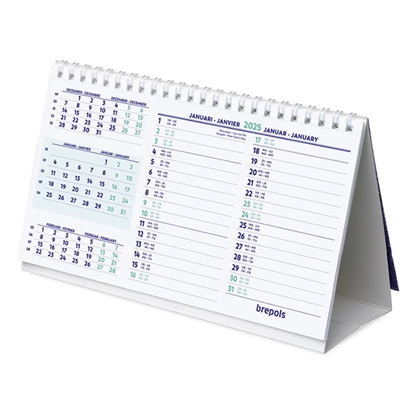 Brepols bureaukalender 2025 21 x 12,5 cm (4-talig) 1.851.9900.00.4.0 261421 - 1