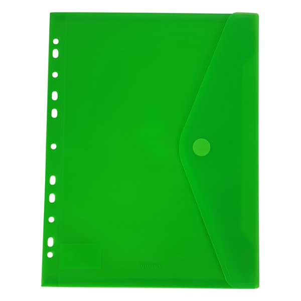 Bronyl documentenvelop A4 transparant groen met perforatierand 99304 402839 - 1