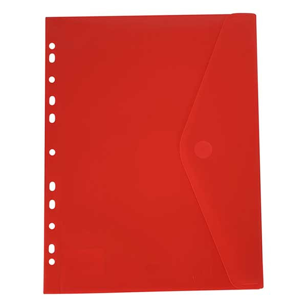 Bronyl documentenvelop A4 transparant rood met perforatierand 99303 402838 - 1