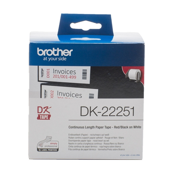 Brother DK-22251 continue papiertape rood/zwart op wit (origineel) DK-22251 905823 - 1