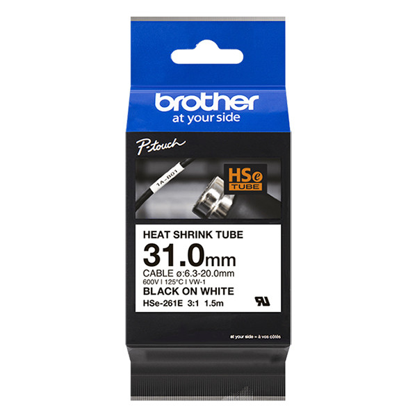 Brother HSe-261E krimpkous tape zwart op wit 31 mm (origineel) HSE261E 350634 - 1