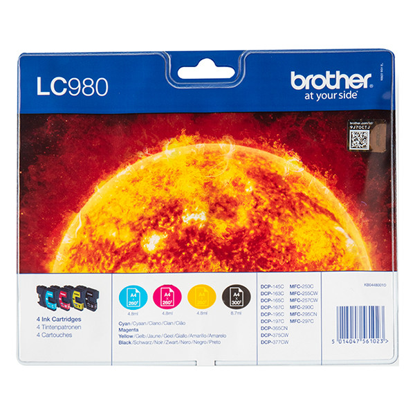 Brother LC-980VALBP multipack 4 inktcartridges (origineel) LC980VALBP LC980VALBPDR 029078 - 1