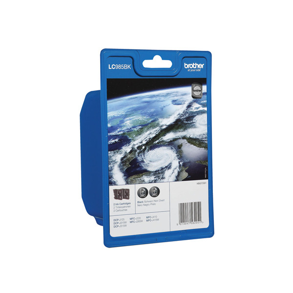 Brother LC-985BK inktcartridge zwart 2 stuks (origineel) LC-985BKBP2 LC985BKBP2DR 350024 - 1