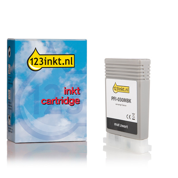 Canon PFI-030MBK inktcartridge mat zwart (123inkt huismerk) 3488C001C 017527 - 1