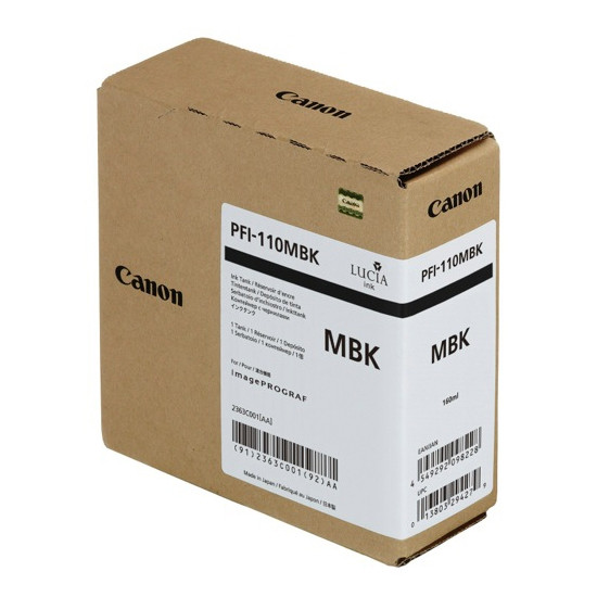Canon PFI-110MBK inktcartridge mat zwart (origineel) 2363C001 905852 - 1