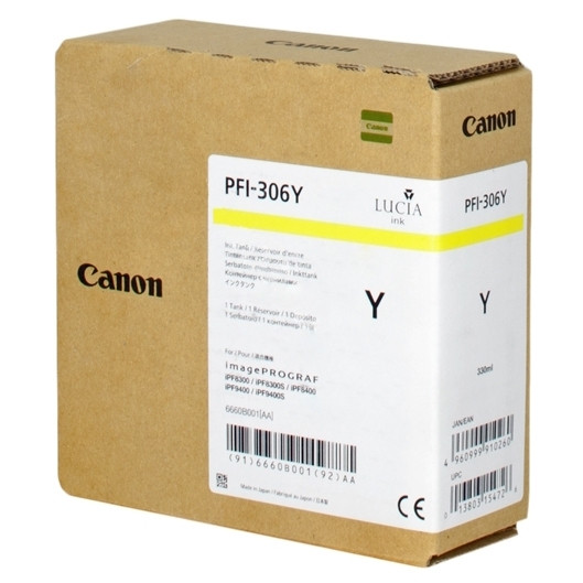 Canon PFI-306Y inktcartridge geel (origineel) 6660B001 904706 - 1