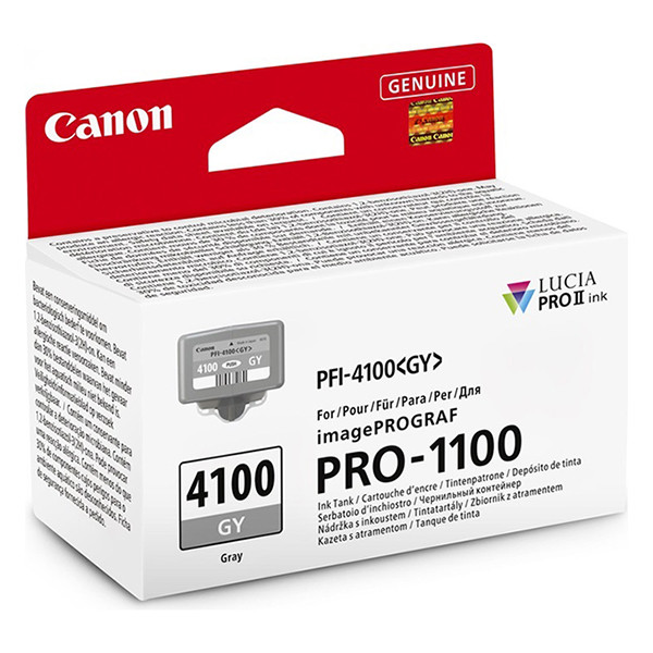 Canon PFI-4100GY inktcartridge grijs (origineel) 6783C001 083742 - 1