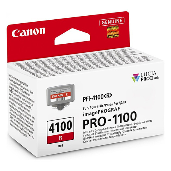 Canon PFI-4100R inktcartridge rood (origineel) 6785C001 083746 - 1