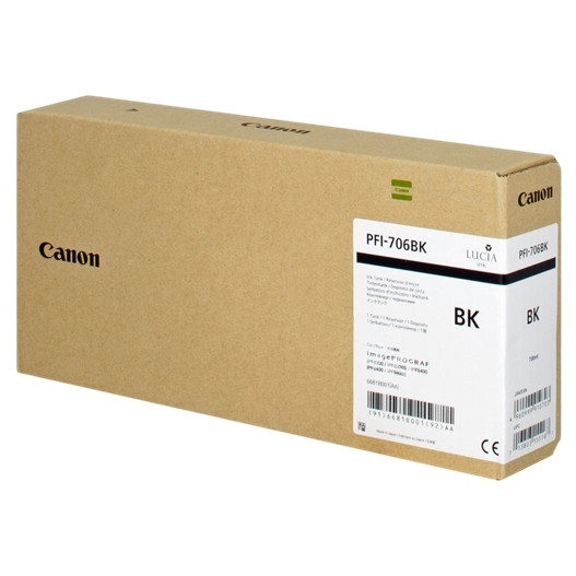 Canon PFI-706BK inktcartridge zwart hoge capaciteit (origineel) 6681B001 018874 - 1