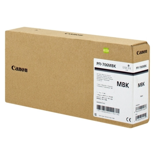 Canon PFI-706MBK inktcartridge mat zwart hoge capaciteit (origineel) 6680B001 018876 - 1