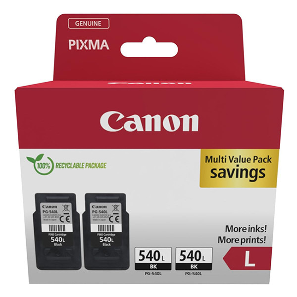 Canon PG-540L dubbelpak zwart (origineel) 5224B020 132300 - 1