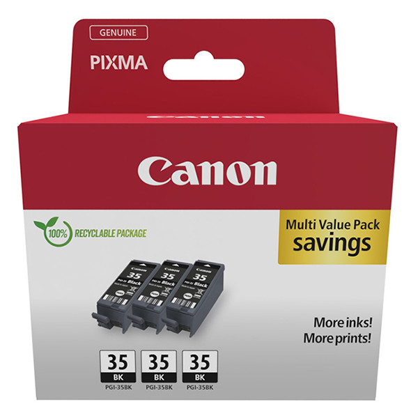 Canon PGI-35 3-pack zwart (origineel) 1509B028 132282 - 1