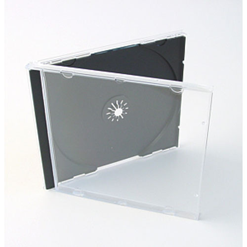 Begrijpen Voorstad Kruis aan CD-doosjes CD/DVD doosjes Blu-Ray discs Kantoorartikelen Cd-doosjes  transparant met zwarte tray (25 stuks) cd hoesje 123inkt.nl