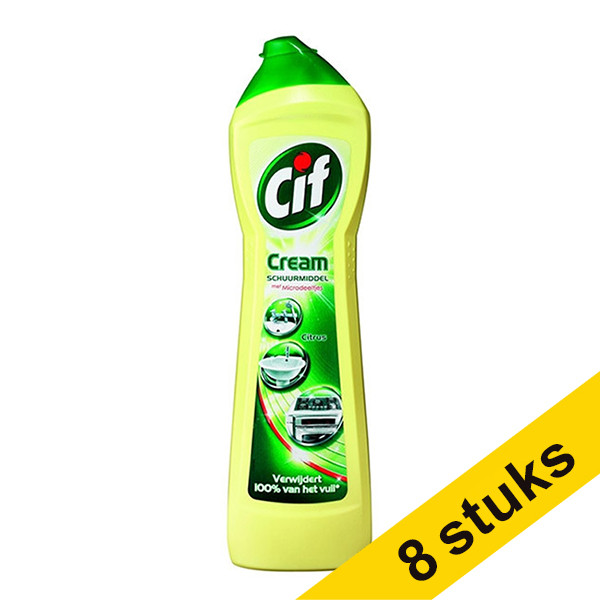 Cif Aanbieding: 8x Cif vloeibaar schuurmiddel citroen (500 ml)  SCI00105 - 1