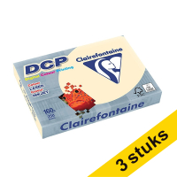 Aanbieding: 3x Clairefontaine gekleurd DCP papier ivoor 160 grams A4 (250 vel)