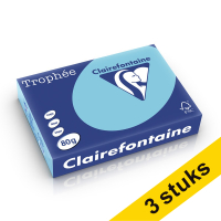 Aanbieding: 3x Clairefontaine gekleurd papier helblauw 80 grams A4 (500 vel)
