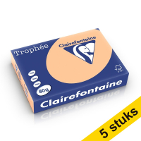 Aanbieding: 5x Clairefontaine gekleurd papier abrikoos 80 grams A4 (500 vel)