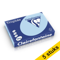 Aanbieding: 5x Clairefontaine gekleurd papier blauw 120 grams A4 (250 vel)