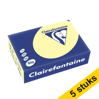 Aanbieding: 5x Clairefontaine gekleurd papier geel 80 grams A5 (500 vel)