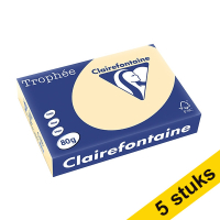 Aanbieding: 5x Clairefontaine gekleurd papier gems 80 grams A4 (500 vel)