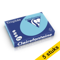 Aanbieding: 5x Clairefontaine gekleurd papier helblauw 120 grams A4 (250 vel)