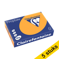 Aanbieding: 5x Clairefontaine gekleurd papier oranje 80 grams A4 (500 vel)