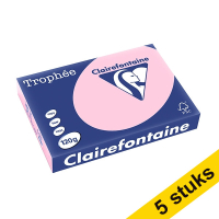 Aanbieding: 5x Clairefontaine gekleurd papier roze 120 grams A4 (250 vel)