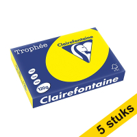 Aanbieding: 5x Clairefontaine gekleurd papier zonnegeel 120 grams A4 (250 vel)