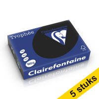 Aanbieding: 5x Clairefontaine gekleurd papier zwart 160 grams A4 (250 vel)