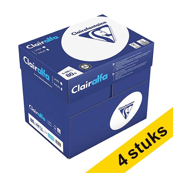 Clairefontaine Clairalfa papier 4 dozen van 2.500 vel A4 - 80 grams DOOSPAPIER4 249999 - 1